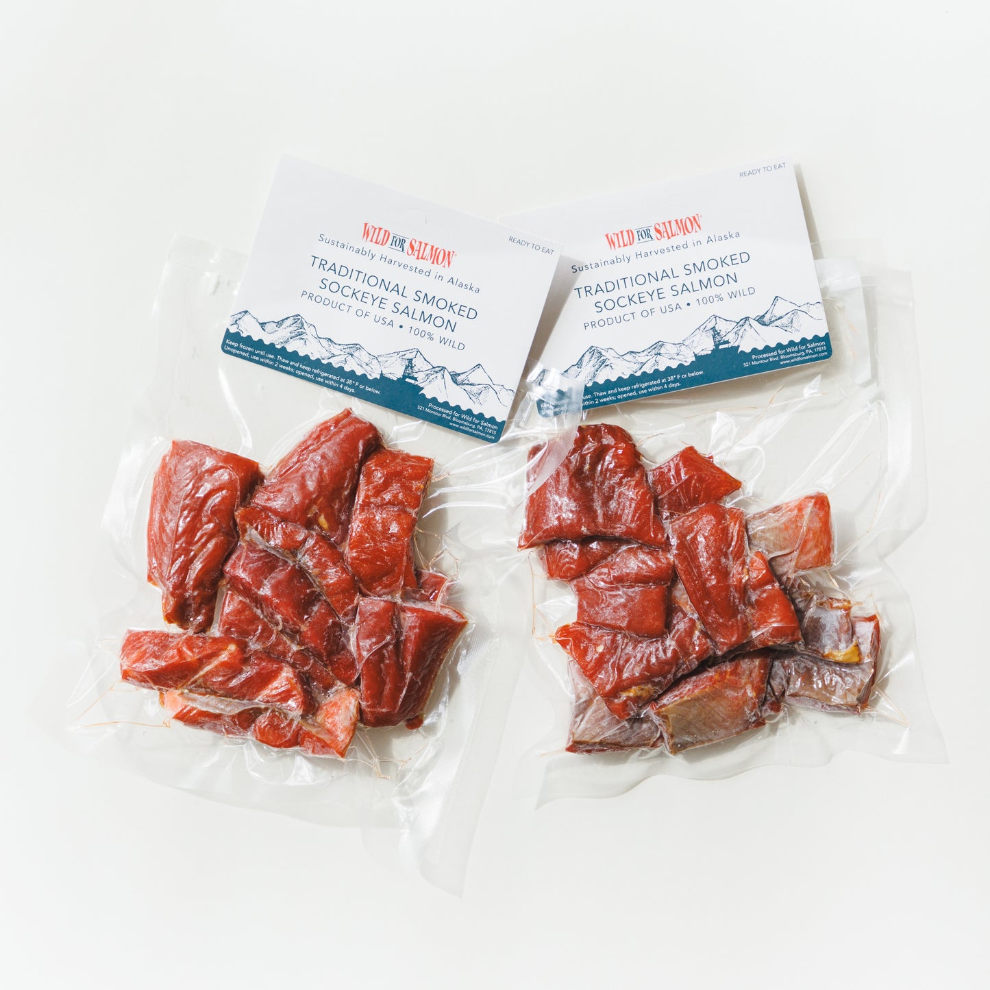 2 Packs - Traditional Smoked Sockeye Salmon Snack Bites